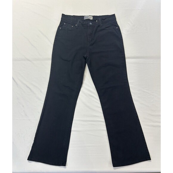 Ladies Levi's Signature Size 14M Black At Waist Bootcut Jeans B13 - Picture 1 of 12
